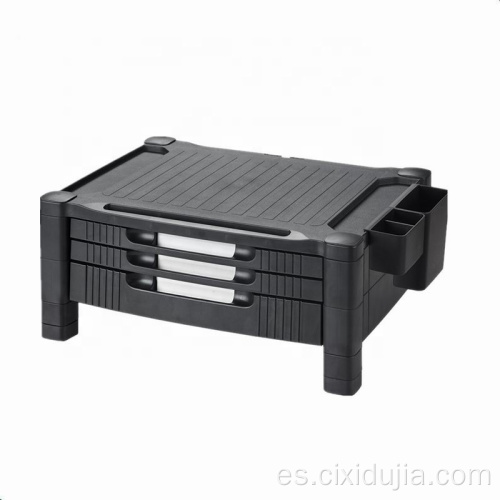 Soporte de monitor de oficina de plástico ajustable en altura